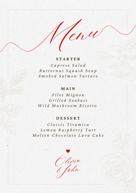Luxury Wedding Menu Ideas by The Big Day P.A. - The Big Day P.A 